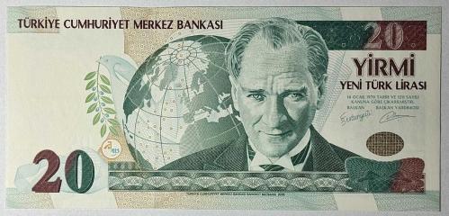 8. Emisyon 20 YTL Yeni Türk Lirası E50 903541 Çil Kondisyonda Koleksiyonluk Eski Para