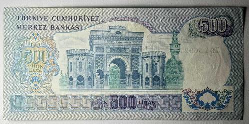 6.Emisyon 500 Türk Lirası Z91 569276 Çil- Kondisyonda Koleksiyonluk Eski Para Deste Ezikleri ve Sayma İzi Mevcut