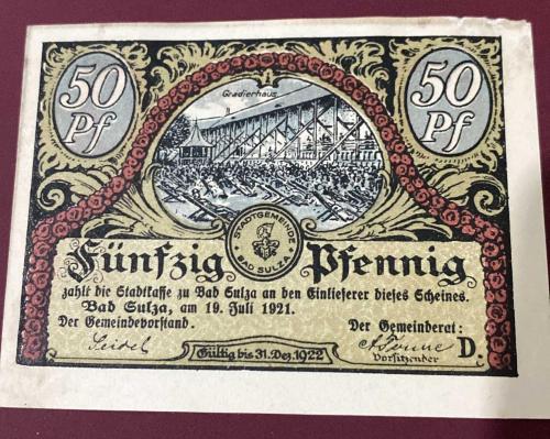 ALMANYA 1921 BASIM 50 PFENİNG NOTGELD (ACİL DURUM PARASI)