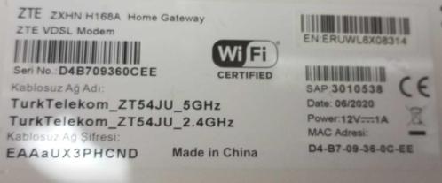ZTE ZXHN H168A 5Ghz Yeni nesil VDSL Modem ( Yeni gibi , Kurulum kılavuzlu,  Başarılı ürün)