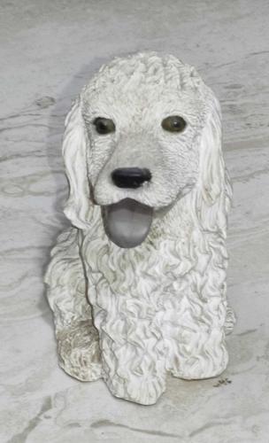 20377-ÇOK ŞİRİN DEKORATİF PAMUK BEYAZI KÖPEK BİBLO