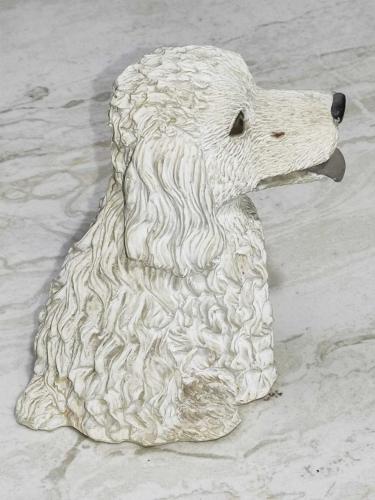 20377-ÇOK ŞİRİN DEKORATİF PAMUK BEYAZI KÖPEK BİBLO