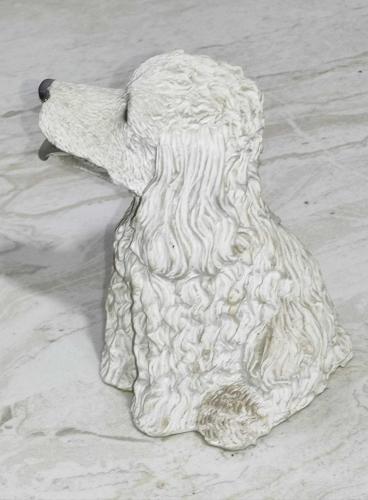 20377-ÇOK ŞİRİN DEKORATİF PAMUK BEYAZI KÖPEK BİBLO