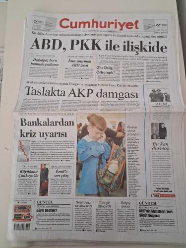 CUMHURİYET GAZETESİ 11 Eylül 2007 Salı ( TASLAKTA AKP DAMGASI / TÜRK ŞİİRİ STRUGA'DA  / LAİKLİĞE ÇİFTE TÖRPÜ PLANI )