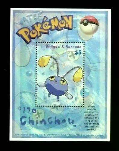 ANTİGUA & BARBUDA POKEMON ÇİZGİ FİLM KAHRAMANLARI TEMALI MNH BLOK  PUL