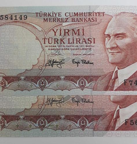 6. EMİSYON 20 LİRALAR FARKLI İMZA