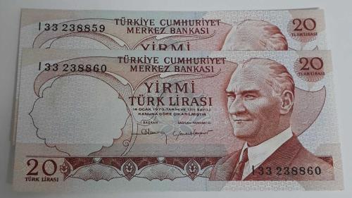 6. EMİSYON 20 LİRA 2 ADET SERİ TAKİPLİ