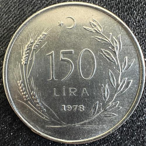 Türkiye 150 Lira 1978. 800 Ayar Gümüş. FAO. Saban Kılıçtan Üstündür. KARGO BEDAVA