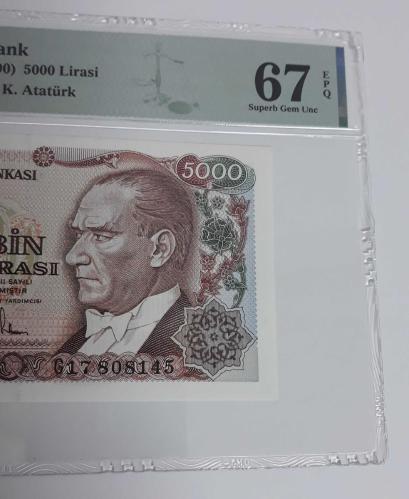 PMG 67 PUANLI 7. EMİSYON 5000 LİRA