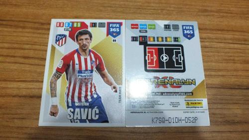 Antika - 2020 Panini FIFA 365 Stefan Savić Club Atl&eacute;tico de Madrid Team Mate Kart No:89 - kitantik - kitaLog
