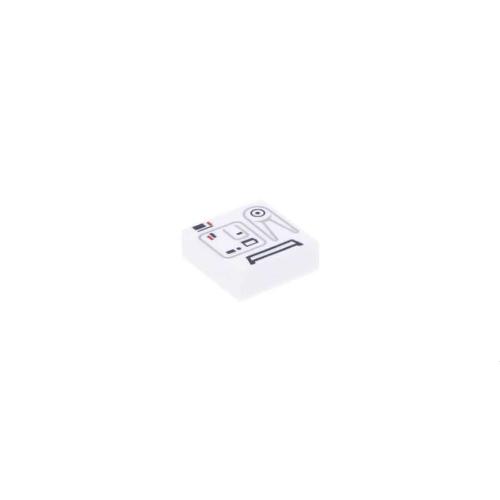 Lego® 3070pb083 Fayans - 1x1 SW Snowtrooper Sırt Çantası Desenli (Beyaz)