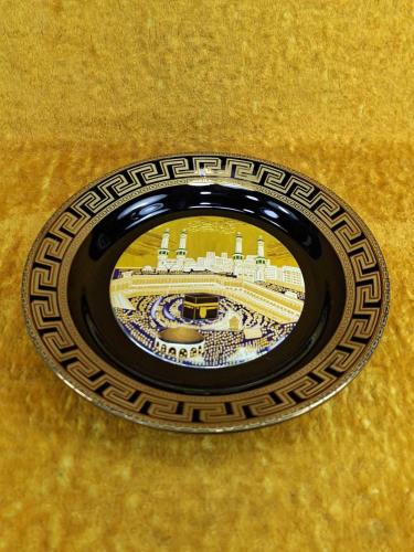 VINTAGE KÂBE-İ ŞERİF GÖRSELLİ CHOKIN THE ART OF CHOKIN 24 KT GOLD EDGED PORSELEN TABAK MADE IN CHINA