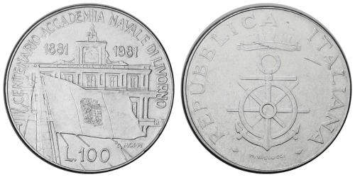 İtalya 1981 Yılı 100 Lire Donanma Akademisi 100. Yıl ÇİL