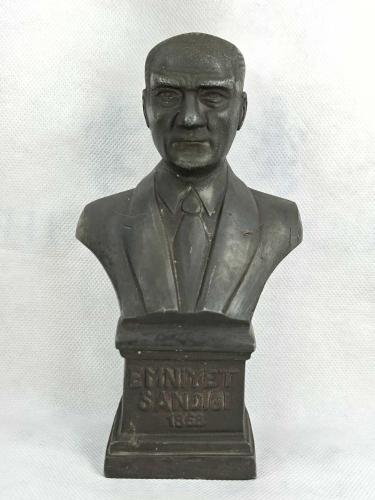ANTİKA EMNİYET SANDIĞI METAL DÖKÜM ATATÜRK HEYKEL KUMBARA