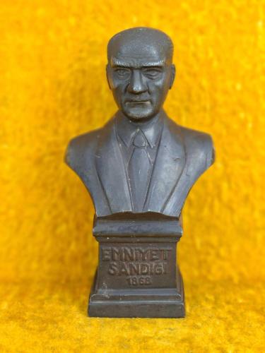 ANTİKA EMNİYET SANDIĞI METAL DÖKÜM ATATÜRK HEYKEL KUMBARA