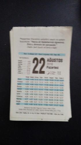22 Ağustos   2016 Fazilet  orijinal takvim yaprağı doğum günü - özel gün hediyesi