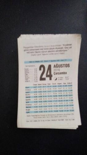 24 Ağustos   2016 Fazilet  orijinal takvim yaprağı doğum günü - özel gün hediyesi