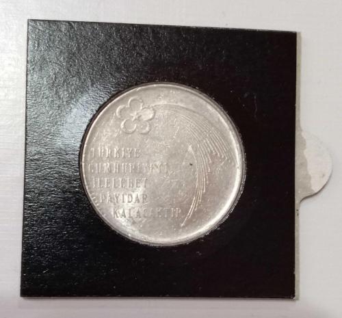 1973 - Türkiye Cumhuriyeti'nin 50.Yılı ''elli lira'' Gümüş Hatıra Para