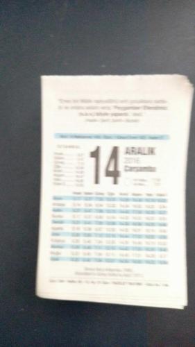 14  Aralık  2016 Fazilet  orijinal takvim yaprağı doğum günü - özel gün hediyesi