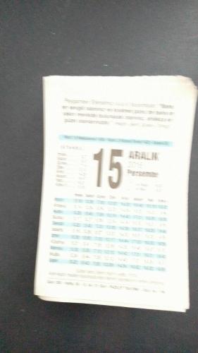 15  Aralık  2016 Fazilet  orijinal takvim yaprağı doğum günü - özel gün hediyesi