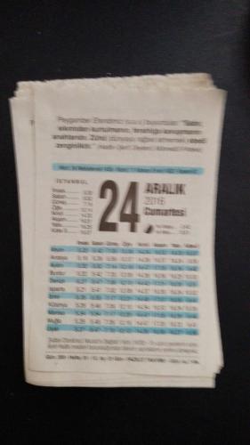 24 Aralık  2016 Fazilet  orijinal takvim yaprağı doğum günü - özel gün hediyesi