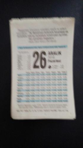 26 Aralık  2016 Fazilet  orijinal takvim yaprağı doğum günü - özel gün hediyesi