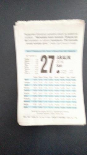 27 Aralık  2016 Fazilet  orijinal takvim yaprağı doğum günü - özel gün hediyesi