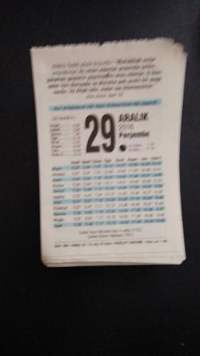 29 Aralık  2016 Fazilet  orijinal takvim yaprağı doğum günü - özel gün hediyesi