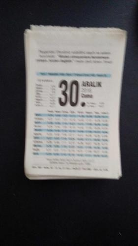 30 Aralık  2016 Fazilet  orijinal takvim yaprağı doğum günü - özel gün hediyesi