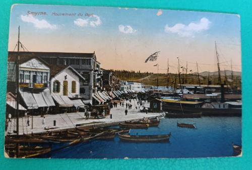 1918 İzmir Manzaralı Osmanlı Kartpostal