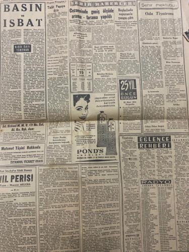 YENİ İSTANBUL GAZETESİ - DOĞUM GÜNÜ HEDİYESİ (TURKISH NEWSPAPPER) - 22 MART 1959 - SADECE DÖRT SAYFADIR -Habib Edib TÖREHAN-Seyfi KURTBEK-Adnan Menderes-Fatin Rüştü Zorlu-Eisenhower-MacMillan-Nasır-Muazzez ARUBA-Cemal Bayar-Tahsin ÖZ-Cond Tevfik ENSION-Marilyn Monroe-Arthur Miller-Prenses Marie Gabrielle-T. KAKINÇ-Başvekil 16 Nisan’da İspanya’ya gidecek-Ankara’da Dün Bir Bahai Tekkesi Basıldı-Bir İsrail Arap tehlikesi var-Kıbrıs anlaşmasının askeri neticeleri-Yeni İstanbul’un Kurucusu Habib Edib Törehan’ın fakir ve çalışkan çocuklara bayram hediyesi-10 yıllık bir sağlık programı hazırlandı-Basın ve ispat-Dış ticaret açığımızda azalma var-Ramazan vaazları-Londra mektupları İngiltere’de iki meclis-Türbeler Yine Şehzade Camii Türbeleri-Teminatlı hakim gibi teminatlı hekim-İzmit Deniz Satınalma Komisyonu Başkanlığından-Karabük Belediye Reisliğinden-İran Şahı ile Dört Saat-Marilyn Monroe’nun kocası Arthur Miller’e göre ebedi cazibe-Kadın ve Para-Siyah Beyaz Koruyucu Melekler