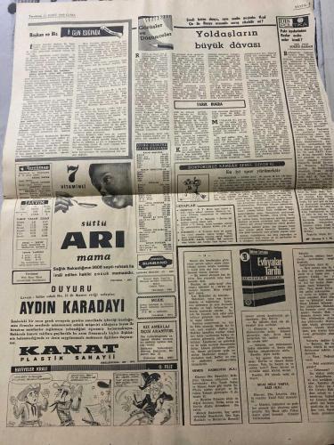 MİLLİYET GAZETESİ - DOĞUM GÜNÜ HEDİYESİ (TURKISH NEWSPAPPER) - 21 MART 1969 - SADECE İKİ SAYFADIR -Zeynel-Fazilet-Suna San-Gazanfer Bilge-Yurdaner Çağlar-Tarık Buğra-Aydın Karadayı-Babasının katilini adliyede öldürdü-Çatlasınlar patlasınlar bir de yeni araba aldım-39 yıllık askeri ceza kanunu değiştiriliyor-İstanbul elemesi bugün başlıyor-Gazanfer Bilge tedavi altına alındı-Hacı dolu bir uçak düştü 87 kişi öldü-Bir kadın üvey kızının boğazını keserek öldürdü-Sellere kapılan 2 kişi kayboldu-Yoldaşların büyük davası-Görüşler ve düşünceler-Gün ışığında-Dış politika-Evliyalar tarihi-Duyuru Aydın Karadayı-Kanat plastik sanayii-Hafiyeler kralı