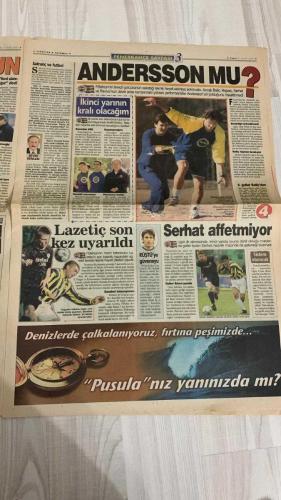 FOTOMAÇ SPOR GAZETESİ - TURKISH NEWSPAPER - DOĞUM GÜNÜ HEDİYESİ  - EKSİKSİZ TAM TAKIM GAZETE -21 OCAK 2001  GOLCÜ DEĞİL, YOKEDİCİ (JARDEL) – BİZE TERİM LAZIM (HAMOĞLU’NUN AÇIKLAMALARI) – TERİM HEMEN KOVULMALI (MONTANELLI) – SERGEN RESTİ ÇEKTİ – CİM-BOM’A KOLEJ DARBESİ – FENER GÜLÜYOR (ANDERSSON’SUZ GALİBİYETLER) – NEŞTERDEN SEHPAYA (BİLGİLİ) – HAKAN’IN 90 DAKİKASI (INTER-LAZIO MAĞLUBİYETİ) – ASLAN’A RAKİP YOK (WERDER BREMEN GALİBİYETİ) – LUCESCU’NUN YÜZÜNE GÜLDÜ – SERKAN KORKUTTU (SAKATLIK) – GRAZ-BREMEN FİNALİNDE – NESTER’E SON KURBAN (BEŞİKTAŞ KAMP ANALİZİ)  MARIO JARDEL – AHMET HAMOĞLU – SERDAR BİLGİLİ – AHMET DURSUN – SEBA – INDRO MONTANELLI – HAYRİ ÜLGEN – SERGEN – HALDUN DOMAÇ – AZİZ YILDIRIM – ERMAN TOROĞLU – TAFFAREL – CAPONE – POPESCU – BÜLENT KORKMAZ – HAKAN ŞÜKÜR – CÜNEYT TANMAN – SERKAN – MARCIO – ÜMİT – EMRE BELÖZOĞLU – OKAN – NOUMA – NİHAT – İBRAHİM – KARHAN – YASİN – MEHMET – MÜNCH – METE DÜREN – NEVIO SCALA – GÖKMEN ÖZDEMİR  GALATASARAY – FENERBAHÇE – BEŞİKTAŞ – TRABZON