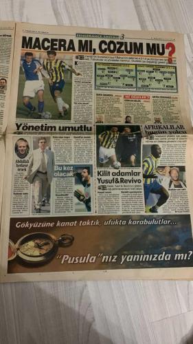 FOTOMAÇ SPOR GAZETESİ - TURKISH NEWSPAPER - DOĞUM GÜNÜ HEDİYESİ  - EKSİKSİZ TAM TAKIM GAZETE -22 OCAK 2001  SÖKE LİGE SÜRESİZ ERTELEME – KALSIN %61, GİTSİN %39 (TERİM ANKETİ) – ATALANTA İLE BERABERE KALDI – RIDVAN DİLMEN YORUMU – HİDAYET PORTLAND’A KARŞI – IRKÇI PANKART (TERİM’E EVİNE DÖN MESAJI) – BELEK’TE PENALTI MÜCADELESİ (FENERBAHÇE-KESKİNSPOR) – CELİL SEVİNDİRDİ, RAPAIÇ 10 GÜN YOK – LAZETİÇ PENALTI GERGİNLİĞİ – SERGEN HATASINI KABUL ETTİ – HAMOĞLU ÇAKIRKEYİF – HAGİ’SİZ DE ASLAN – CİM-BOM’A TERAPİ (ANTALYA KAMPI) – JARDEL’DE BOŞ YOK – OKAN YENİDEN DOĞDU – SERKAN’DAN İYİ HABER – KAMP ANALİZİ (TAFFAREL, BÜLENT, POPESCU, CAPONE, HAKAN, OKAN, EMRE, SUAT, ARİF, SERKAN, BÜLENT AKIN, FARUK, KEREM, MEHMET BÖLÜKBAŞI)  FATİH TERİM – GORİ – CHIESA – RIDVAN DİLMEN – HİDAYET TÜRKOĞLU – OGÜN – LAZETİÇ – REVIVO – DENİZ MENDİ – CELİL – RAPAIÇ – SERGEN – AHMET HAMOĞLU – SERDAR BİLGİLİ – HAGİ – LUCESCU – CÜNEYT TANMAN – JARDEL – OKAN BURUK – EMRE BELÖZOĞLU – TAFFAREL – BÜLENT KORKMAZ – POPESCU – CA