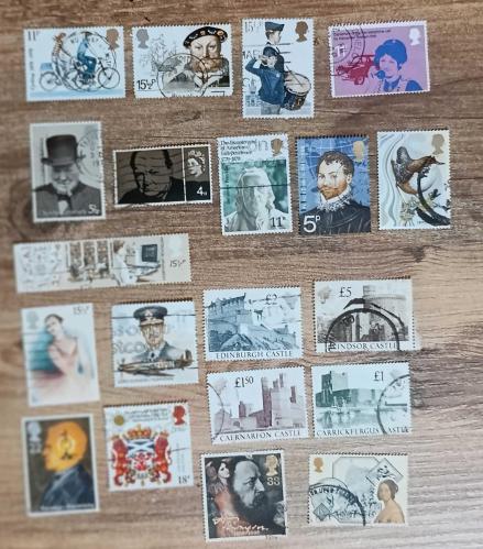 İngiltere damgalı pullar lotu