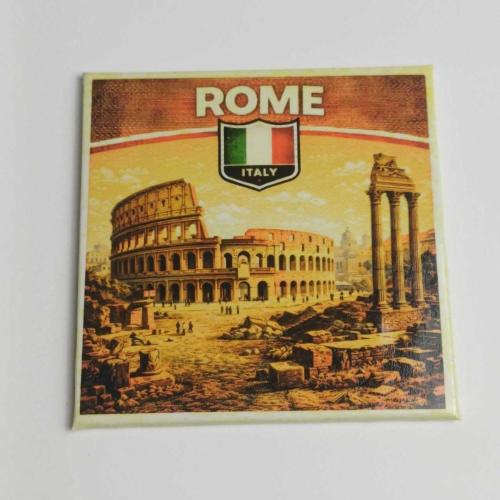 Roma İtalya – Kolezyum – Buzdolap Magneti Baskılı Kare 9x9 cm
