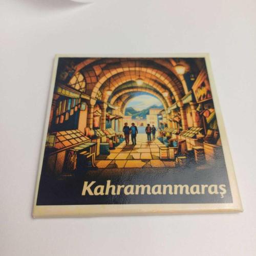 Türkiye Kahramanmaraş Şehri – Baskılı Buzdolap Magneti Kare 9x9 cm
