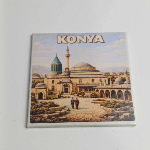 Türkiye Konya Şehri – Baskılı Buzdolap Magneti Kare 9x9 cm