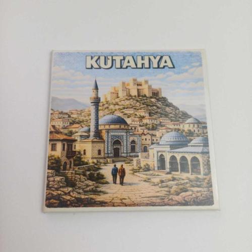 Türkiye Kütahya Şehri – Baskılı Buzdolap Magneti Kare 9x9 cm