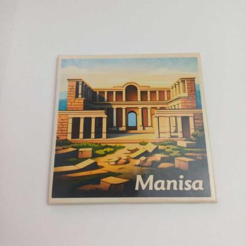 Türkiye Manisa – Sardes Antik Kenti – Baskılı Buzdolap Magneti Kare 9x9 cm