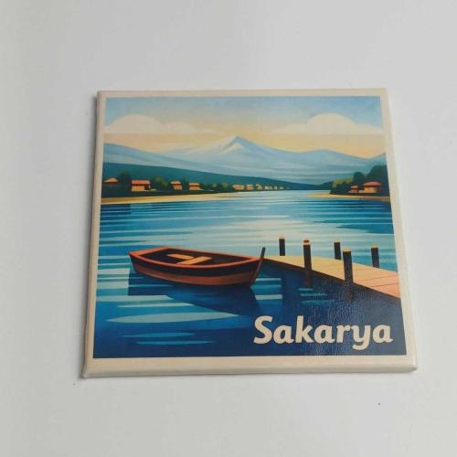 Türkiye Sakarya – Sapanca Gölü – Baskılı Buzdolap Magneti Kare 9x9 cm