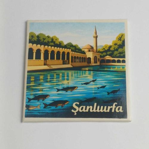 Türkiye Şanlıurfa – Balıklıgöl – Baskılı Buzdolap Magneti Kare 9x9 cm