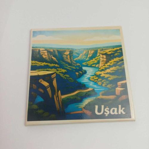 Türkiye Uşak – Ulubey Kanyonu – Baskılı Buzdolap Magneti Kare 9x9 cm