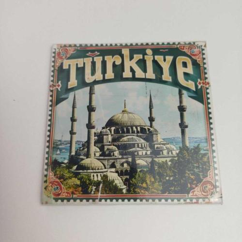Türkiye Sultanahmet Camii – Baskılı Buzdolap Magneti Kare 9x9 cm