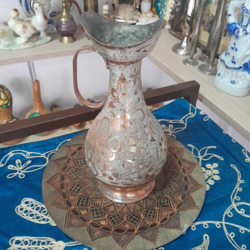 Antika Bakır Tabak ve Sürahi