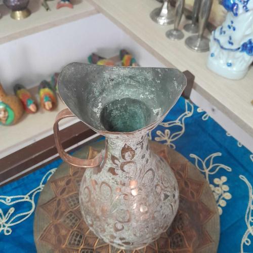 Antika Bakır Tabak ve Sürahi