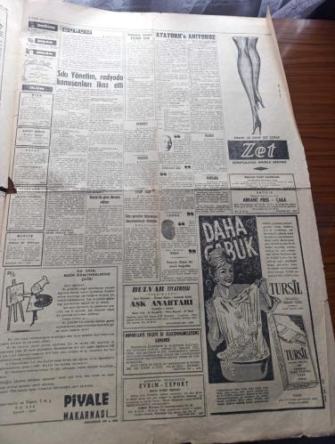 Milliyet Gazetesi - Turkish Newspaper - 10 Kasım 1963 - Atatürk ve onun için ağlayan bir genç çizen Nezih - bütün dünya Atatürk'ü anıyor - Amerika Cumhurbaşkanı Kennedy Batı Almanya başbakanı Erhard İngiltere başbakanı Home Pakistan Cumhurbaşkanı Eyüp Han Tunus cumhurbaşkanı Burgiba Hindistan başbakanı Nehru emekli Orgeneral Mac Arthur Atatürk hakkında düşünceleri - Türkiye Milli Talebe Federasyonu temsilcileri İsmet inönü'ye Atatürk ile olan fotoğrafını gösterip duygularını yazmasını istediler fotoğraf - Aziz Atatürk yazan İsmet İnönü - 10 Kasım 1938 - İstanbul Atatürk'ü böyle uğurlamıştı böyle ağladık böyle yandık fotoğraf - Atatürkçülük ve içyüzü yazan Çetin Altan - Kemal Satır Ragıp Gümüşpala'ya cevap verdi - Burhan Apaydın Ragıp Gümüşpala'ya hücum etti - aşk anahtarı oyunu Aziz Basmacı Kenan Büke Ve Sadettin Erbil Bulvar tiyatrosu fındıkzade'de - Galatasaray yarın Zürih'e gidiyor - Beşiktaş PTT'ye 1 puan verdi fotoğraf - milliyet resimli kısa haberler - 10 Kasım 1938