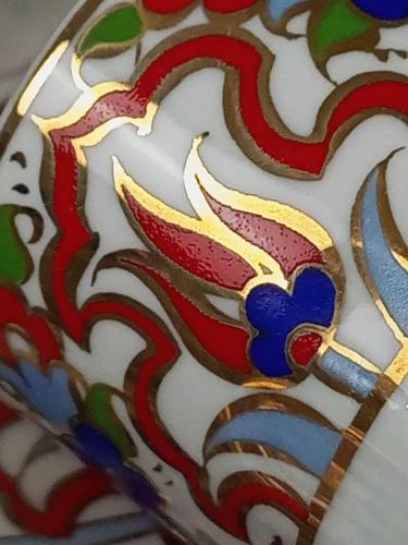 Lüks Koleksiyon Kütahya Porselen El Boyama & Altın Yaldızlı Kahve Fincan Seti (Özel Kadife Kutusunda)