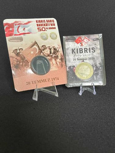 KIBRIS BARIŞ HAREKATI 50.YIL 5 TL - Kapsül Karton Kapamasıyla Birlikte