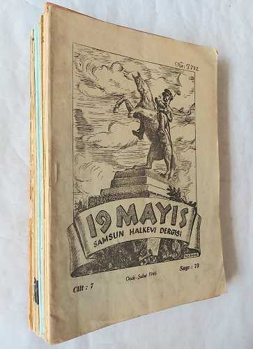 19 MAYIS Samsun Halkevi Dergisi, 1939 - 1946, Sayı: 42, 43, 48, 49, 50, 56-2, 56-3, 60, 61, 62, 69, 73 [12 ADET]